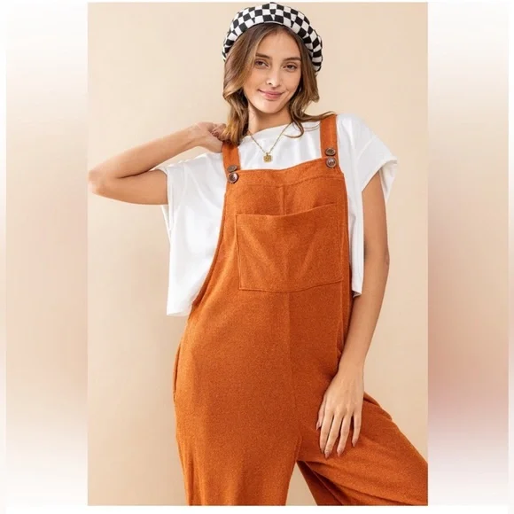 Solid Adjustable Strap Sweater Jumpsuit - Picture 6 of 6